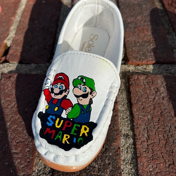 🎨 sold🚫🚫Hand-painted Mario kids Shoes - Picture 11 of 11
